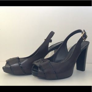 Tory Burch Brown Leather Heels